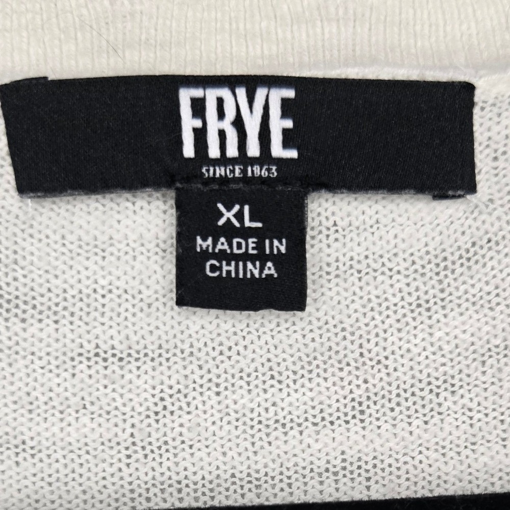 Frye Cream Pointelle Cotton Cardigan Sweater XL Button Front Lightweight Boho - Picture 7 of 9